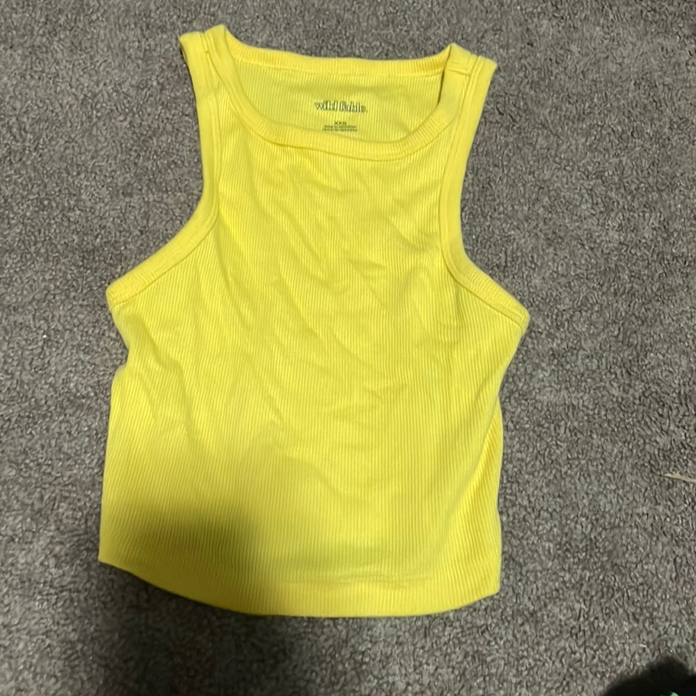 Basic yellow cropped tank